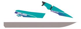 Kit Adesivo Compatível Jet Ski Seadoo SP92 Verde Água