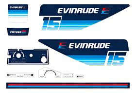 Kit Adesivo Compatível Motor Evinrude 15HP 1979 Kit Adesivo Compatível Motor Evinrude 15HP 1979