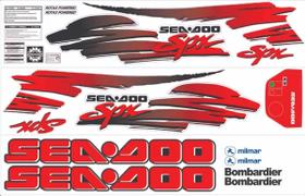 Kit Adesivo Compatível Sea-Doo SPX 1994 Verm/Preto Kit Adesivo Compatível Sea-Doo SPX 1994 Verm/Preto