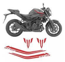 Kit Adesivo Completo Faixa Lateral Yamaha Mt03 2016 Vermelho