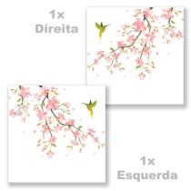 Kit Adesivo De Parede Galhos Beija Flor Direita + Esquerda