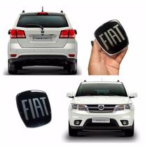 Kit Adesivo Emblema Fiat Black Dianteiro E Traseiro Freemont
