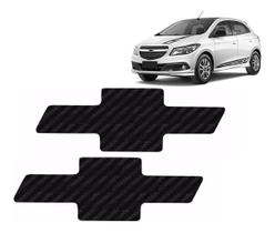 Kit Adesivo Emblema Fibra De Carbono Chevrolet - Novo Onix 2017 até 2019
