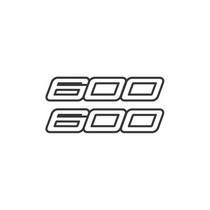 Kit Adesivo Emblema Lateral 600 Branco Compatível Kawasaki