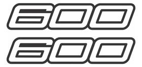 Kit Adesivo Emblema Lateral 600 Branco Compatível Kawasaki