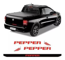 Kit Adesivo Emblema Lateral Pepper Saveiro Preta