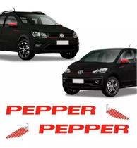 Kit Adesivo Emblema Lateral Pepper Up Saveiro Carro Preto