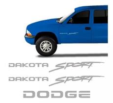 Kit Adesivo Emblema Lateral Traseiro Dodge Dakota Sport Pra