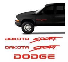 Kit Adesivo Emblema Lateral Traseiro Dodge Dakota Sport Verm