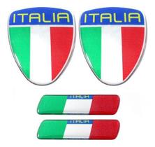 Kit Adesivo Emblema Resinado Coluna Porta Fiat Italia 6Pçs - Tf Calotas