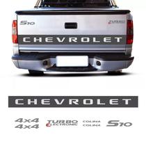 Kit Adesivo Emblema S10 Colina 06/08 + Faixa Traseira Prata