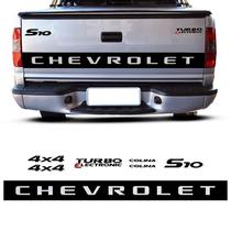 Kit Adesivo Emblema S10 Colina 06/08 + Faixa Traseira Preto