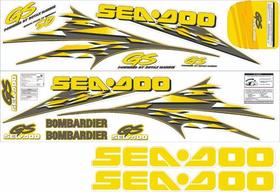 Kit Adesivo Faixa Jet Ski Seadoo Gs 00 Personalizado Amarelo