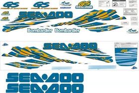 Kit Adesivo Faixa Jet Ski Seadoo Gs 98 Azul Arara