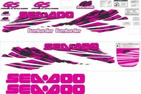 Kit Adesivo Faixa Jet Ski Seadoo Gs 98 Rosa E Preto Kit Adesivo Faixa Jet Ski Seadoo Gs 98 Rosa E Preto