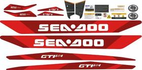 Kit Adesivo Faixa Jet Ski Seadoo Gti 130 Se 2019 Vermelho