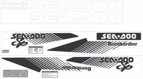 Kit Adesivo Faixa Jet Ski Seadoo Pers. Sp 92 Preto E Branco
