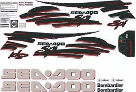 Kit Adesivo Faixa Jet Ski Seadoo Spi Preto E Vinho