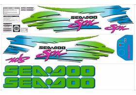 Kit Adesivo Faixa Jet Ski Seadoo Spx 94 Azul E Verde
