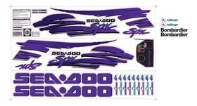 Kit Adesivo Faixa Jet Ski Seadoo Spx 94 Roxo