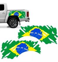 Kit Adesivo Faixa Lateral Bandeira Brasil Caminhonete Ranger