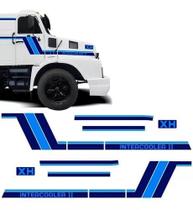 Kit Adesivo Faixa Lateral Caminhão Volvo Xh Intercooler Azul