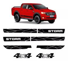 Kit Adesivo Faixa Lateral Capô Ford Ranger Storm 4x4 Preto