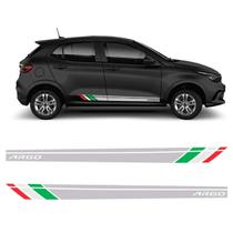 Kit Adesivo Faixa Lateral Fiat Argo Temático Itália Prata