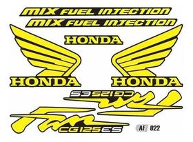 Kit Adesivo Faixa Lateral Honda Cg Fan 125 Es Amarelo