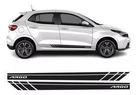 Kit Adesivo Faixa Lateral Preto Para Fiat Argo 2017 A 2022
