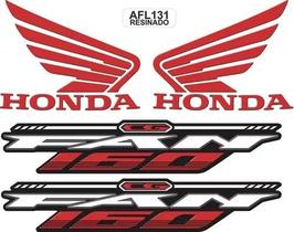 Kit Adesivo Faixa Lateral Resinado Honda Cg Fan 160 Vermelho Kit Adesivo Faixa Lateral Resinado Honda Cg Fan 160 Vermelho