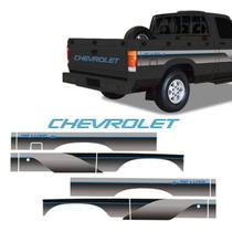 Kit Adesivo Faixa Lateral Traseira Chevrolet D20 Cs Azul
