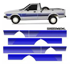 Kit Adesivo Faixa Lateral Traseira Ford Pampa 1.6 L Azul