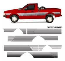 Kit Adesivo Faixa Lateral Traseira Ford Pampa 1.8 S Prata