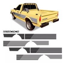 Kit Adesivo Faixa Lateral Traseira Ford Pampa 1.8 S Preto