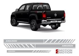 Kit Adesivo Faixa Lateral Traseira Vw Amarok 4motion Branco