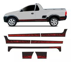 Kit Adesivo Faixa Lateral Traseiro Chevrolet Montana Verm Kit Adesivo Faixa Lateral Traseiro Chevrolet Montana Verm
