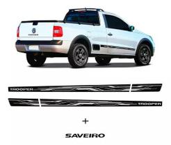 Kit Adesivo Faixa Lateral Traseiro Vw Saveiro Trooper Preto Kit Adesivo Faixa Lateral Traseiro Vw Saveiro Trooper Preto