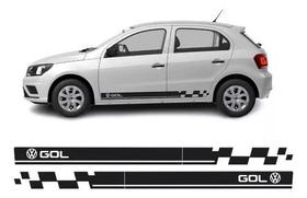 Kit Adesivo Faixa Lateral Volkswagen Gol G2 A G6 Preto Kit Adesivo Faixa Lateral Volkswagen Gol G2 A G6 Preto