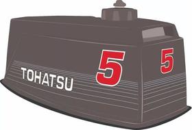 Kit Adesivo Faixa Motor De Popa Tohatsu Hp 5