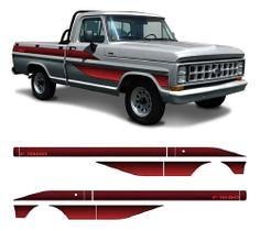 Kit Adesivo Ford F1000 Compatível Lateral 87-90 Vermelho Kit Adesivo Ford F1000 Compatível Lateral 87-90 Vermelho