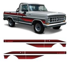 Kit Adesivo Ford F1000 Faixa Lateral 87 88 89 90 Vermelho