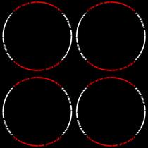 Kit Adesivo Friso De Roda Premium Fan 160 Branco - Vermelho