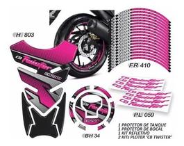 Kit Adesivo Honda Cb 250 Twister 2017 2018 2019 2020 Rosa