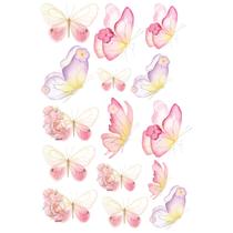 Kit Adesivo Infantil de Borboleta Rosa Destacável Autocolante