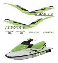 Kit Adesivo Jet Ski Para Sea Doo Gti 2007 14821 Cor Verde/preto