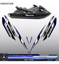 Kit Adesivo Jet Ski Yamaha Fx (2012-2018) Preto-branco-azul Kit Adesivo Jet Ski Yamaha Fx (2012-2018) Preto-branco-azul