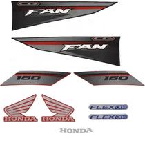 Kit Adesivo Jogo Faixas Completo Fan 160 16 Esdi Vermelho