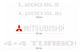 Kit Adesivo L200 Gls 4x4 Turbo Emb Mitsubishi Prata Resinado Kit Adesivo L200 Gls 4x4 Turbo Emb Mitsubishi Prata Resinado