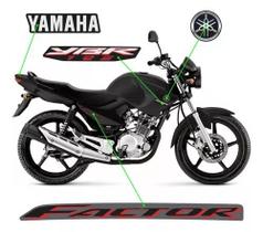 Kit Adesivo Lateral Factor Ybr 125 2009 Vermelho Emblemas